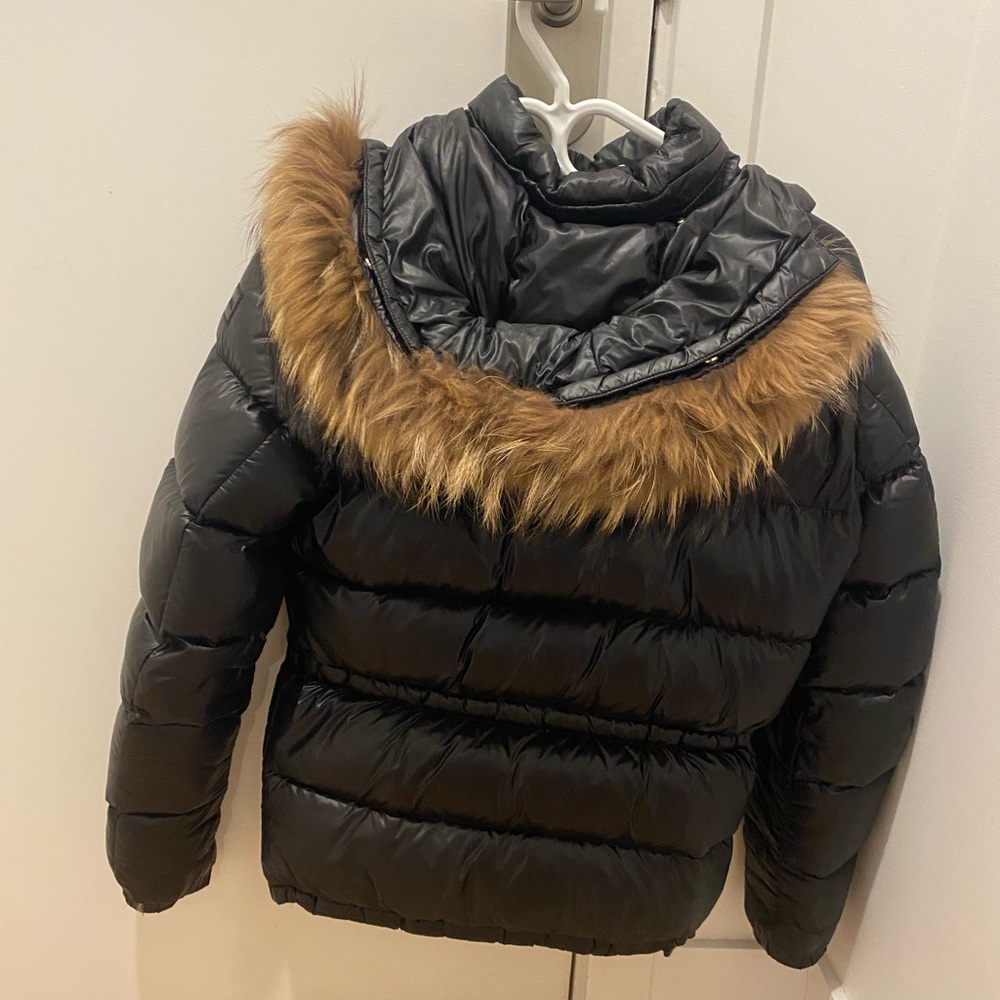 ADD Down Puffer Coat with Fur Lined Hood